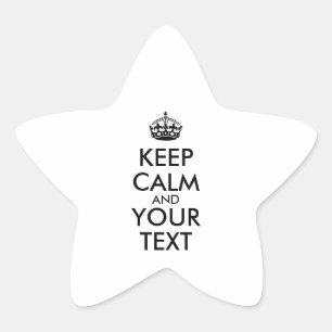 Sticker Étoile KEEP CALM personnalisé et votre texte