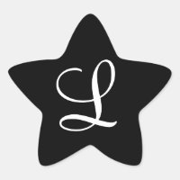 "L" Monogramme initial blanc sur noir