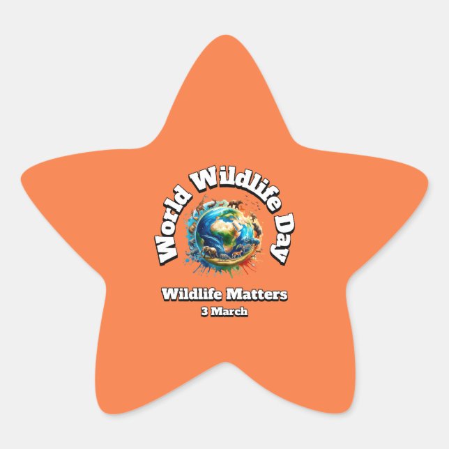 Sticker Étoile La Faune Compte. Journée mondiale de la faune (WWD (Devant)