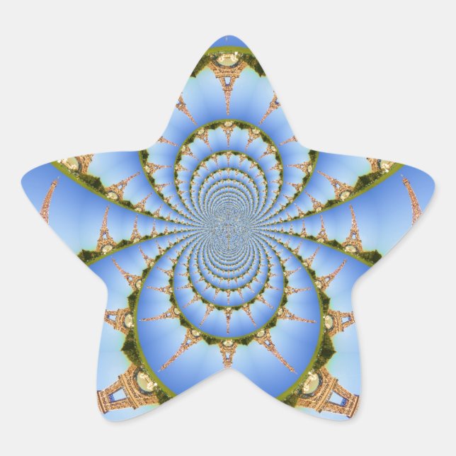 Sticker Étoile La magie de Paris : Design de tour Eiffel géométri (Devant)