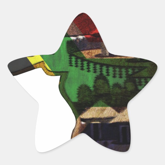 Sticker Étoile La mosaïque africaine en effervescence : Art Motif (Devant)