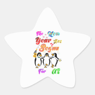 Sticker Étoile La Nouvelle Année A Commencé Pour Nous