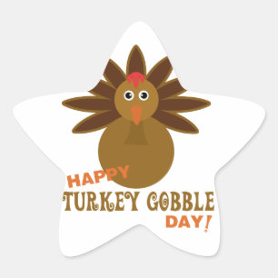 Sticker Étoile La Turquie heureuse avalent le thanksgiving de