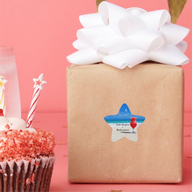 Sticker Étoile La vie commence à la retraite, (Fête)