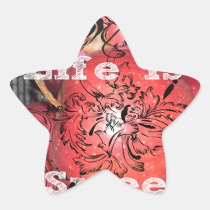 Sticker Étoile La vie est douce : Apple et Floral Motif Design