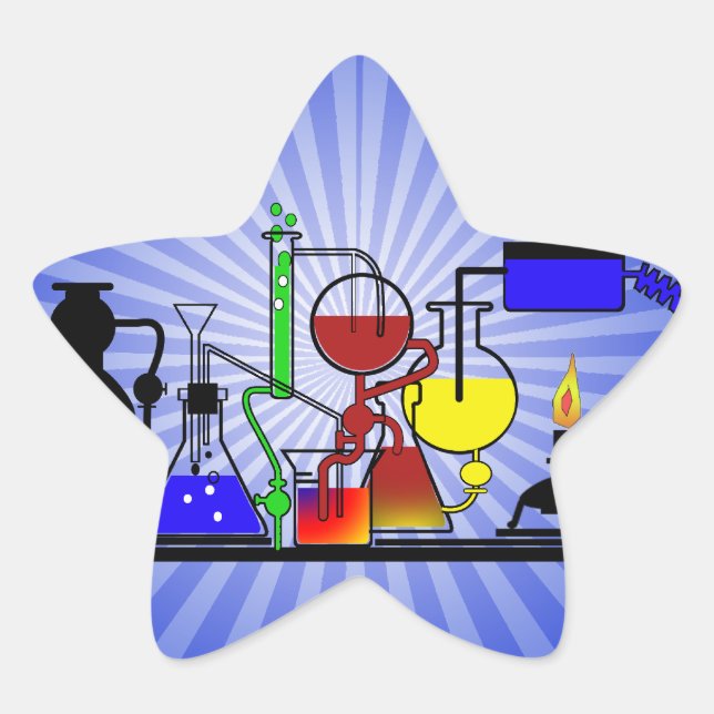 STICKER ÉTOILE LAB WARE - LABORATOIRE GLASSWARE MAD SCIENTIFIQUE (Devant)