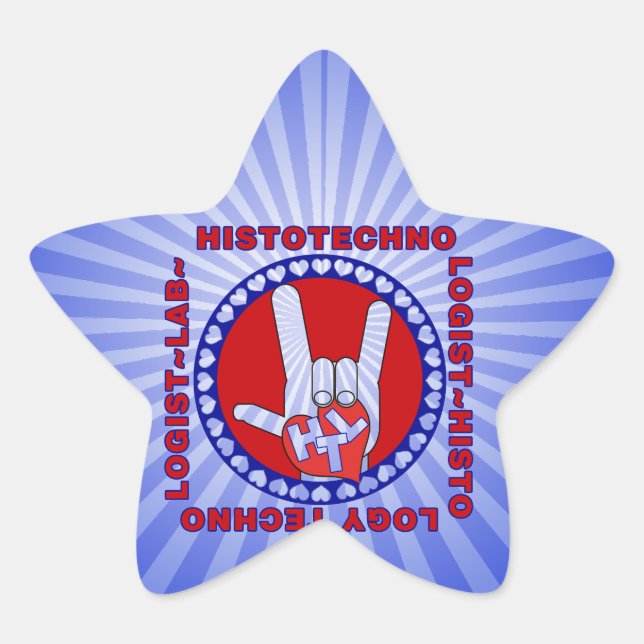STICKER ÉTOILE LABORATOIRE CARRÉ DE LOGO HISTOTECHNOLOGUE HISTOTE (Devant)