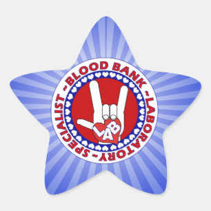 STICKER ÉTOILE LABORATOIRE SPÉCIALISTE BANQUE SANGUINE TECHNOLOGI