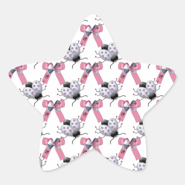 Sticker Étoile Lady Bugs and Bows (Devant)