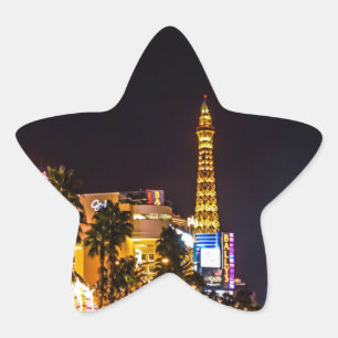 Sticker Étoile Las Vegas Night Lights Strip Eiffel Tower Casino