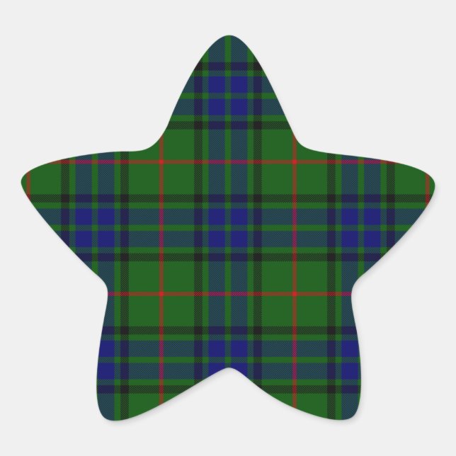 Sticker Étoile Lauder tartan bleu vert plaid (Devant)