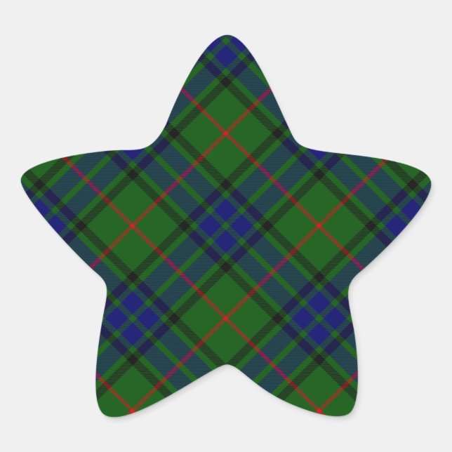Sticker Étoile Lauder tartan bleu vert plaid (Devant)