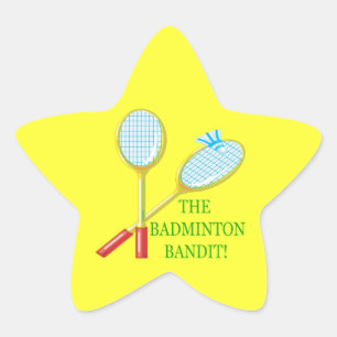 Sticker Étoile Le bandit de badminton
