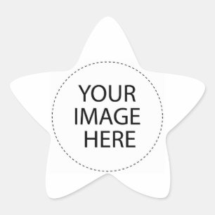 Sticker Étoile Le blanc de modèle   ajoutent votre texte d'image
