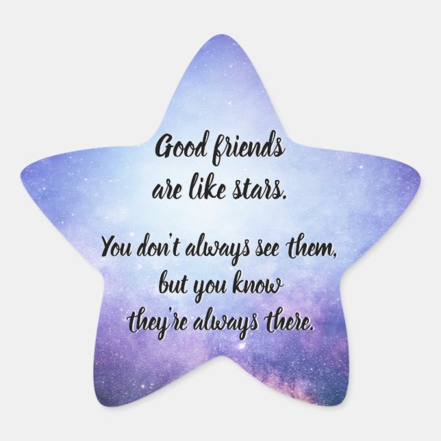 Sticker Étoile Les bons amis sont comme des étoiles (Devant)