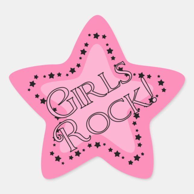 Sticker Étoile Les filles Rock Rose Star (Devant)