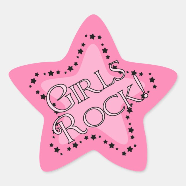 Sticker Étoile Les filles Rock Rose Star (Devant)