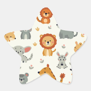 Sticker Étoile Les mignons amis animaux Star Stis"