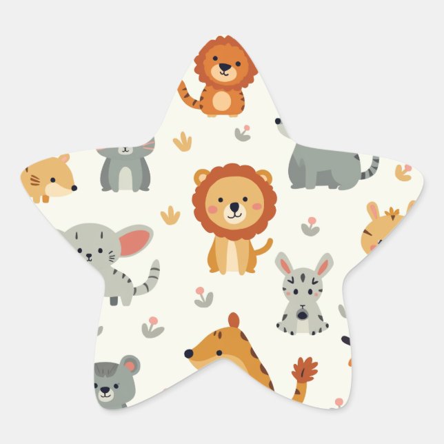 Sticker Étoile Les mignons amis animaux Star Stis" (Devant)
