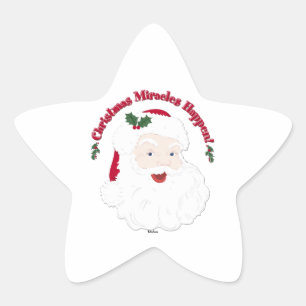 Sticker Étoile Les miracles de Noël vintages de Père Noël arriven