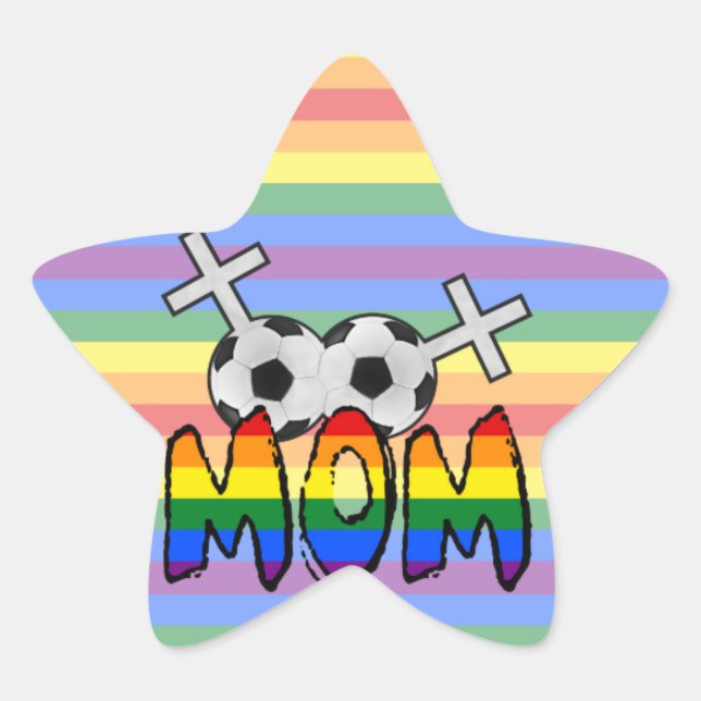 Sticker Étoile Lesbian Soccer Mom (avec arc-en-ciel) (Devant)