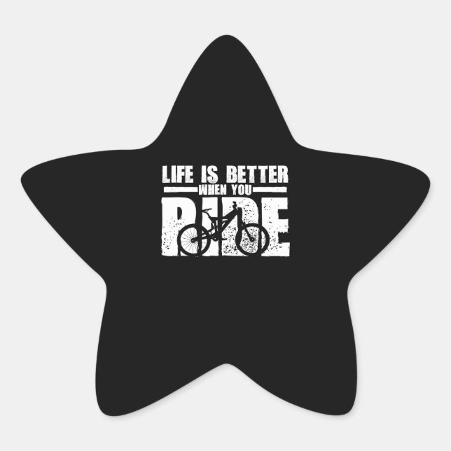 Sticker Étoile life is when you ride mountain bi (Devant)