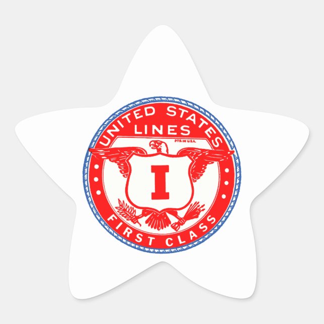 Sticker Étoile Ligne de États-Unis Première Classe (Devant)