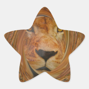 Sticker Étoile Lion Abstrait Safari Art