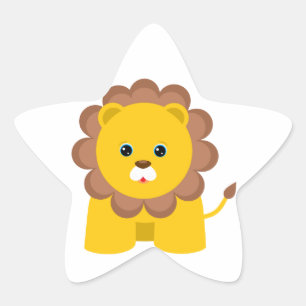 Sticker Étoile Lion mignon de bébé