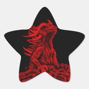 Sticker Étoile Little red Dragon