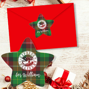 Sticker Étoile Livraison spéciale du Père Noël Cadeau de Noël