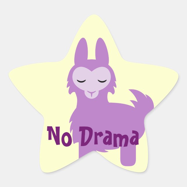 Sticker Étoile Llama violette Kawaii (Devant)