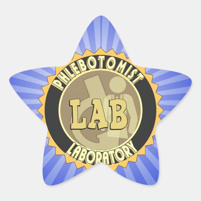 STICKER ÉTOILE LOGO DE LABORATOIRE DE PHLEBOTOMIE BADGE (Devant)