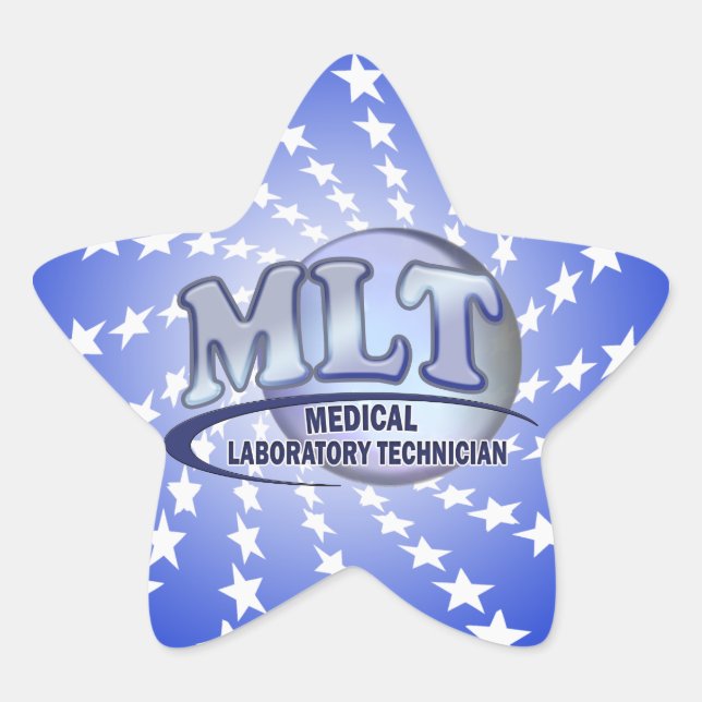 Sticker Étoile LOGO MLT FunBlue - TECHNICIEN DE LABORATOIRE MÉDIC (Devant)