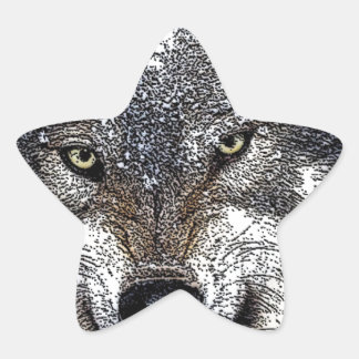 Sticker Étoile Loup sauvage