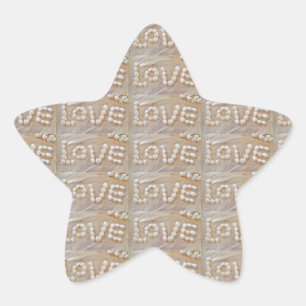 Sticker Étoile Love Heart Sea Shell Beach Hearts Seashells été