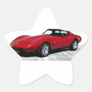 Sticker Étoile Ma Corvette rouge de 1979