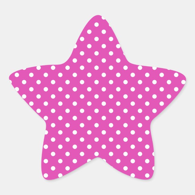 Sticker Étoile Magenta, Pois blancs (Devant)