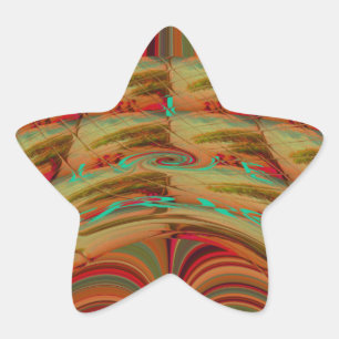 Sticker Étoile Magnifique Africain traditionnel Golden Brown Moti