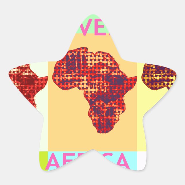 Sticker Étoile Magnifique Couleur Afrique Carte Pop Motif Art Des (Devant)
