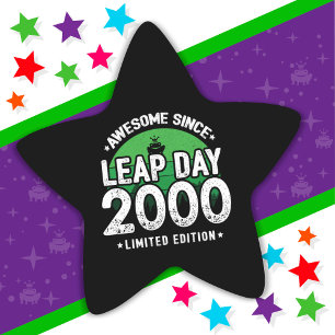 Sticker Étoile Magnifique depuis 2000 Leap Année Jour Février 29