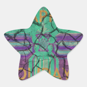 Sticker Étoile Magnifique rustique fissuré boue amour guérit art