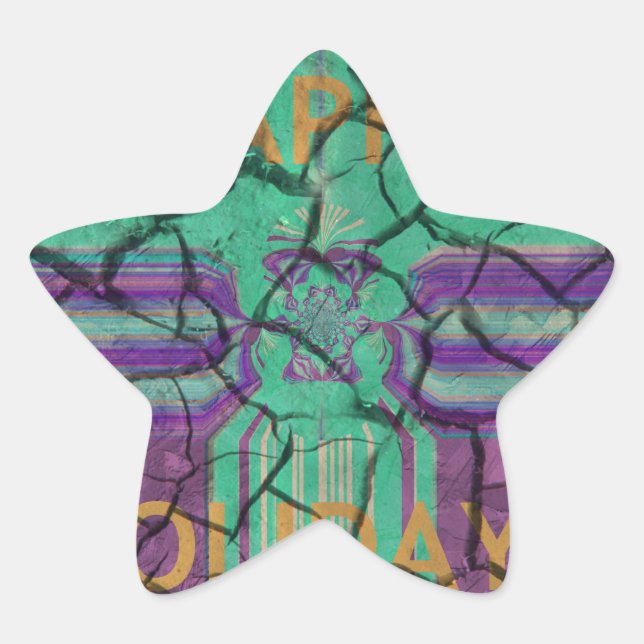 Sticker Étoile Magnifique rustique fissuré boue amour guérit art  (Devant)