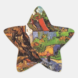 Sticker Étoile Maisons à Auvers, Vincent van Gogh. Village