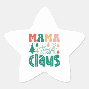 Sticker Étoile Mama Claus Christmas Design-60097