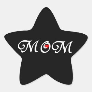 Sticker Étoile Maman au coeur rouge