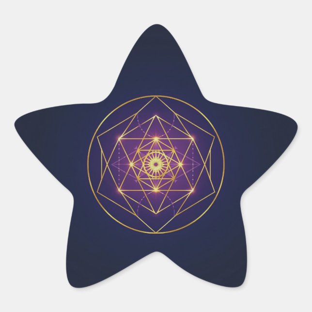 Sticker Étoile Mandala Doré Céleste — Équilibre dans l'Infini (Devant)