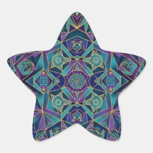 Sticker Étoile Mandala géométrique motif sacré art abstrait