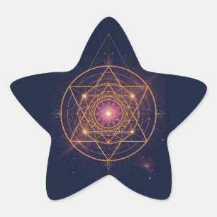 Sticker Étoile Mandala Lumineux de l'Harmonie Dorée