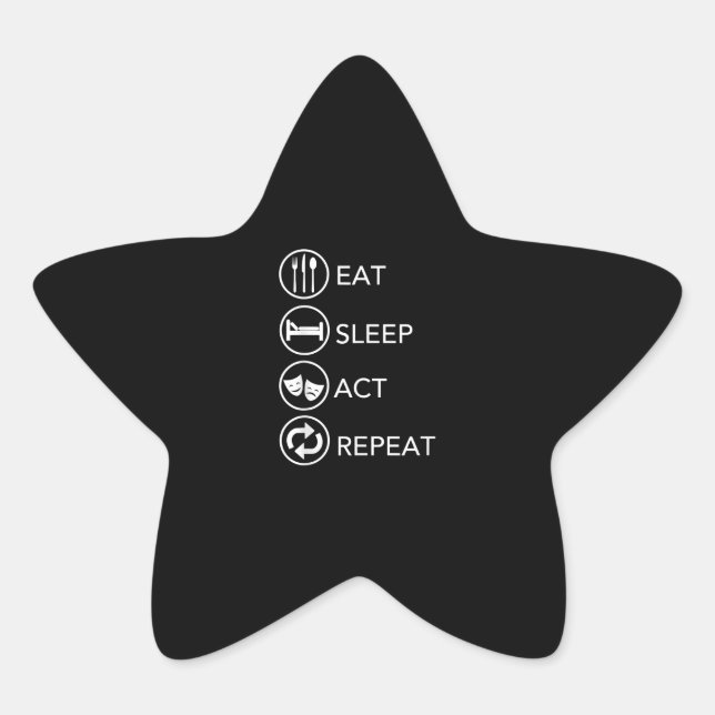 Sticker Étoile Mangez le sommeil Acte Répéter Acteurs Don intérim (Devant)